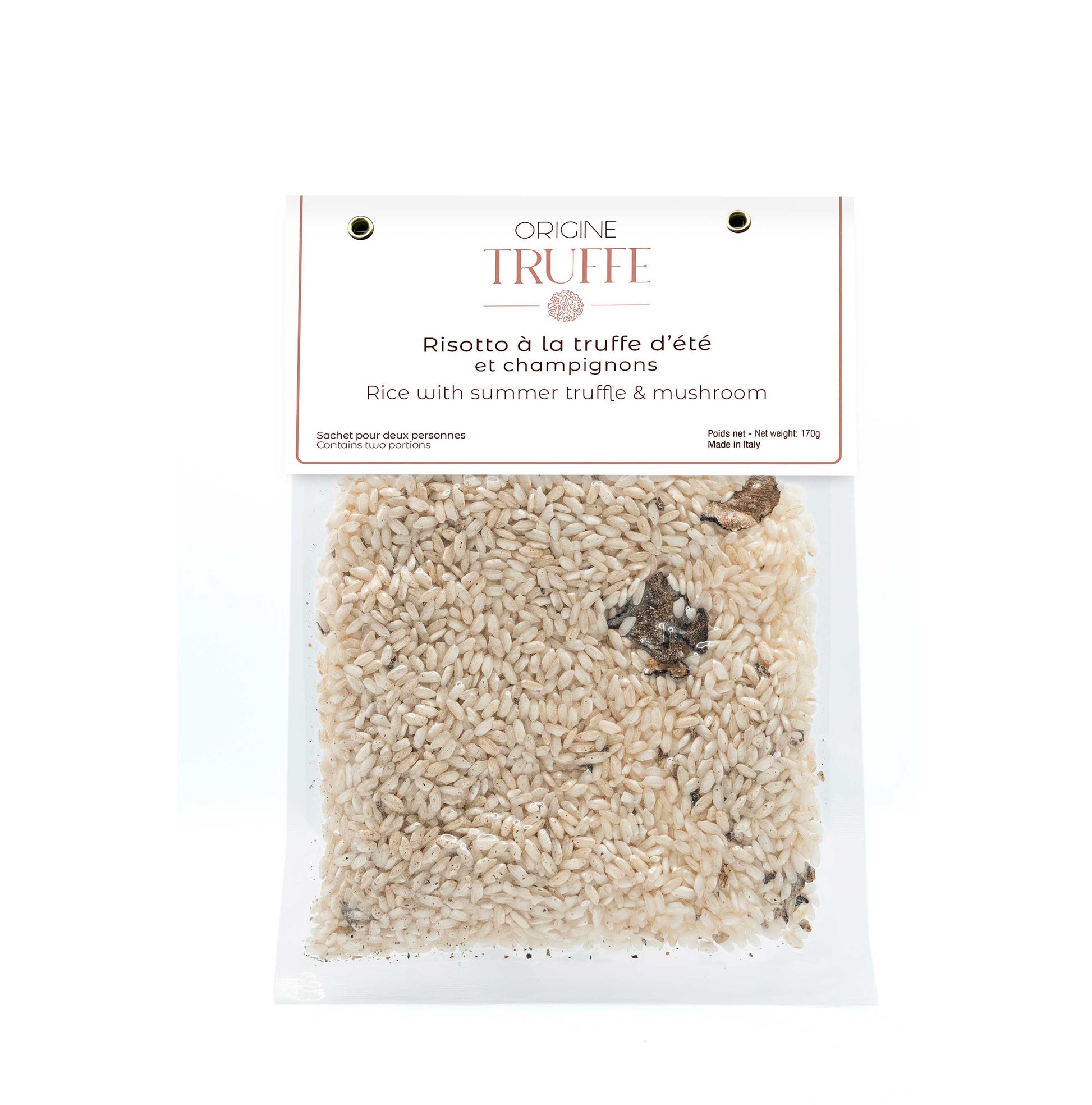 Sachet de risotto à la truffe d'été et champignons 170g - riz Carnaroli 2 portions Origine Truffe
