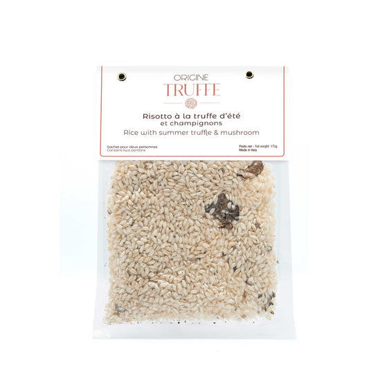 Sachet de risotto à la truffe d'été et champignons 170g - riz Carnaroli 2 portions Origine Truffe