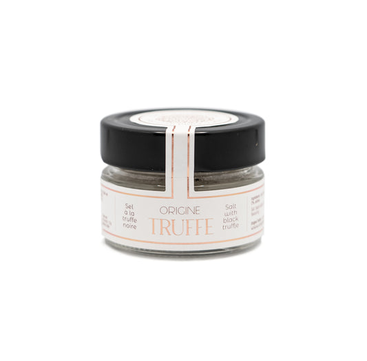 Sel marin à la truffe noire Tuber Melanosporum - assaisonnement gourmet fin de cuisson Origine Truffe